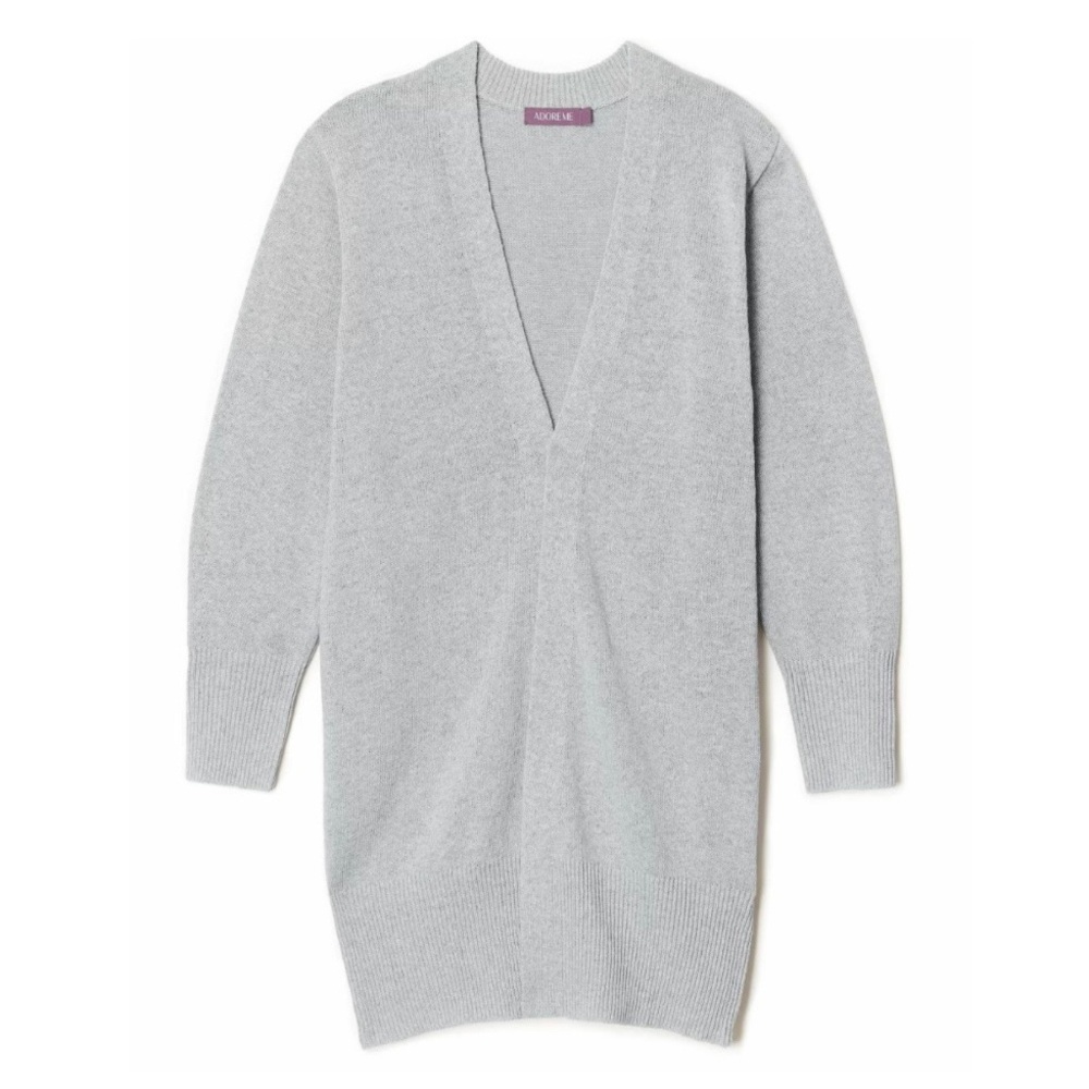 ADORE ME Women’s Gray Brooklyn Knit Long Sleeve Cardigan, Size XS